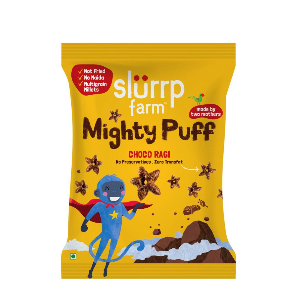 Slurrp Farm - Healthy Snacks for Kids Mighty Puff - Choco Ragi Flavor 20gm