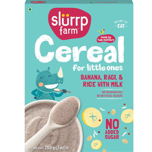 Slurrp Farm Baby Cereal Banana Ragi Rice With Milk 200gm