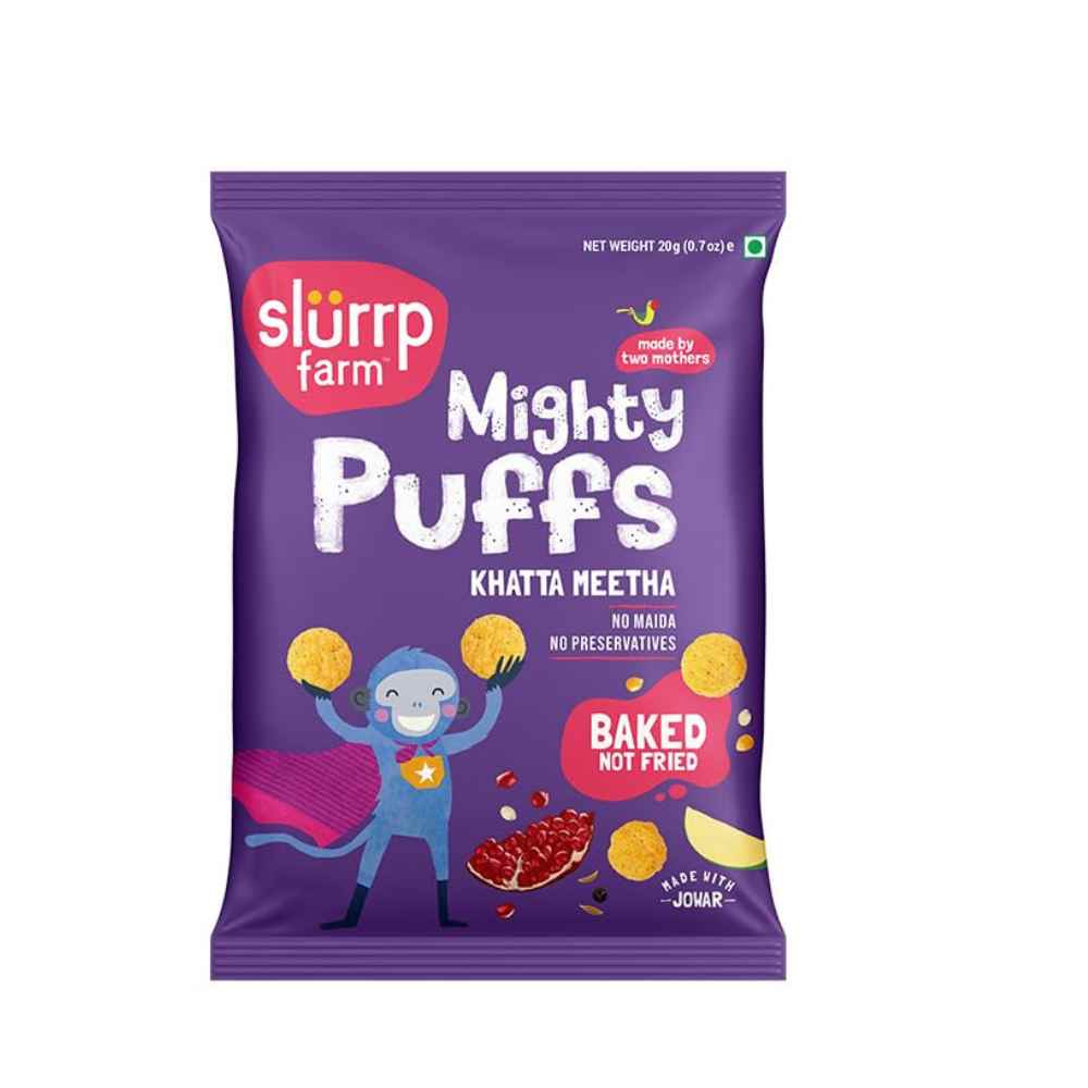 Slurrp Farm - Mighty Jowar Puffs - Khatta Meetha 20gm