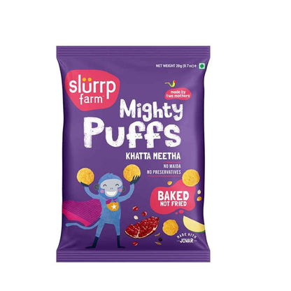 Slurrp Farm Mighty Jowar Puffs Khatta Meetha 20gm