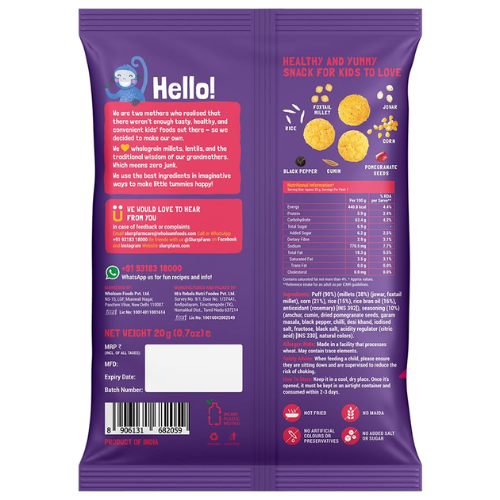 Slurrp Farm - Mighty Jowar Puffs - Khatta Meetha 20gm
