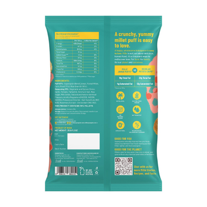 Mille Superfoods Millet Jowar Puff Baked Chatpata Treat 35gms