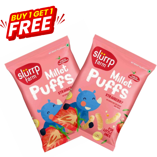 Slurrp Farm Teething Puffs - Strawberry 15gm
