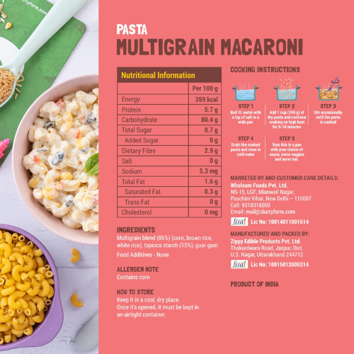 Slurrp Farm Pasta Macaroni Gluten Free & Multigrain 400gm
