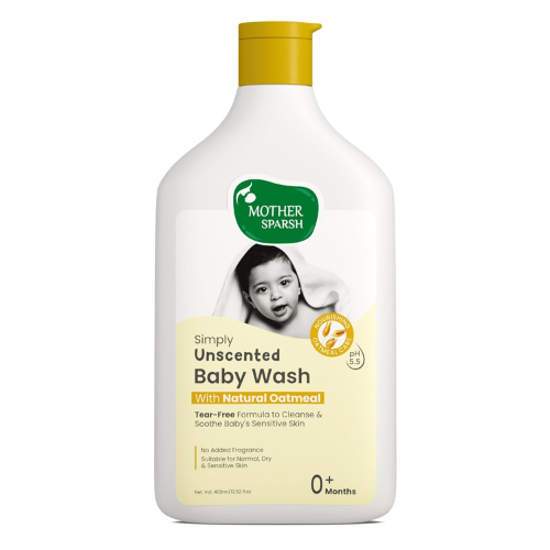Mother Sparsh Simply Unsented Baby Wash With Oatmeal 400ml