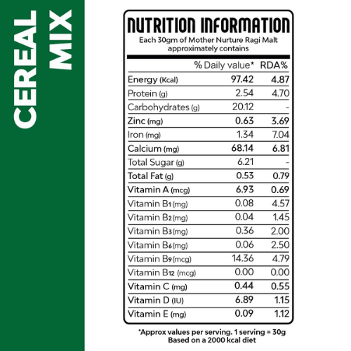Mother Nurture Ragi Malt Cereal  - Cereal Mix  200gm