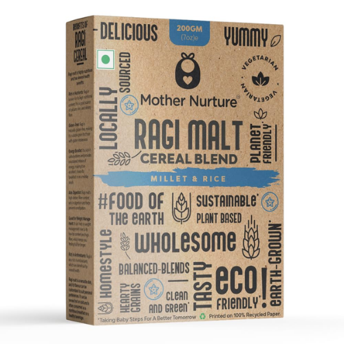 Mother Nurture Ragi Malt Cereal  - Millet & Rice  200gm