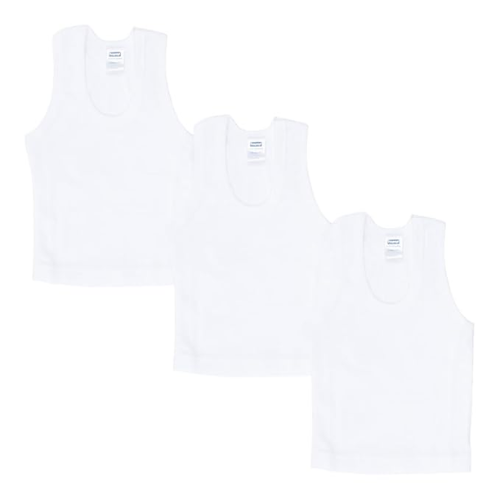 Hapop - Baby Vest - White Simple 3 pc (6 to 12 Months)