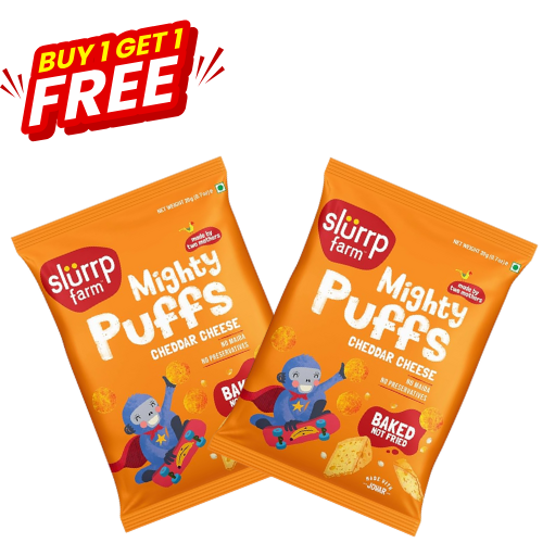 Slurrp Farm Mighty Jowar Puffs Cheddar Cheese