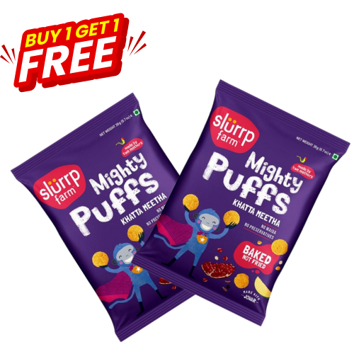 Slurrp Farm Mighty Jowar Puffs Khatta Meetha 20gm